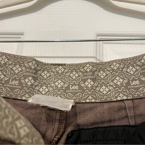 Y2K VINTAGE Lee Platinum Label No-Gap Waistband Brown Wide Leg Jeans - Picture 4 of 6